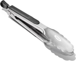9-inch stainless steel locking tongs