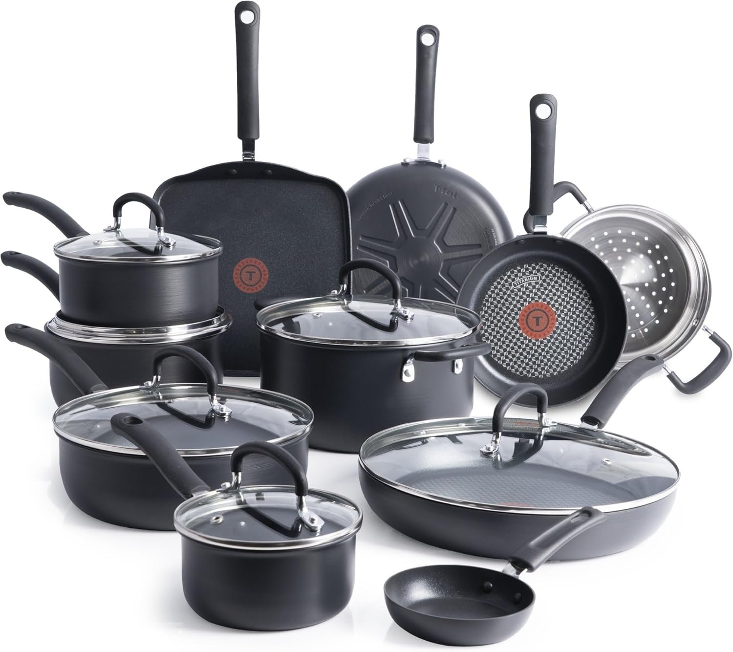 Non-stick cookware set, 17 pieces