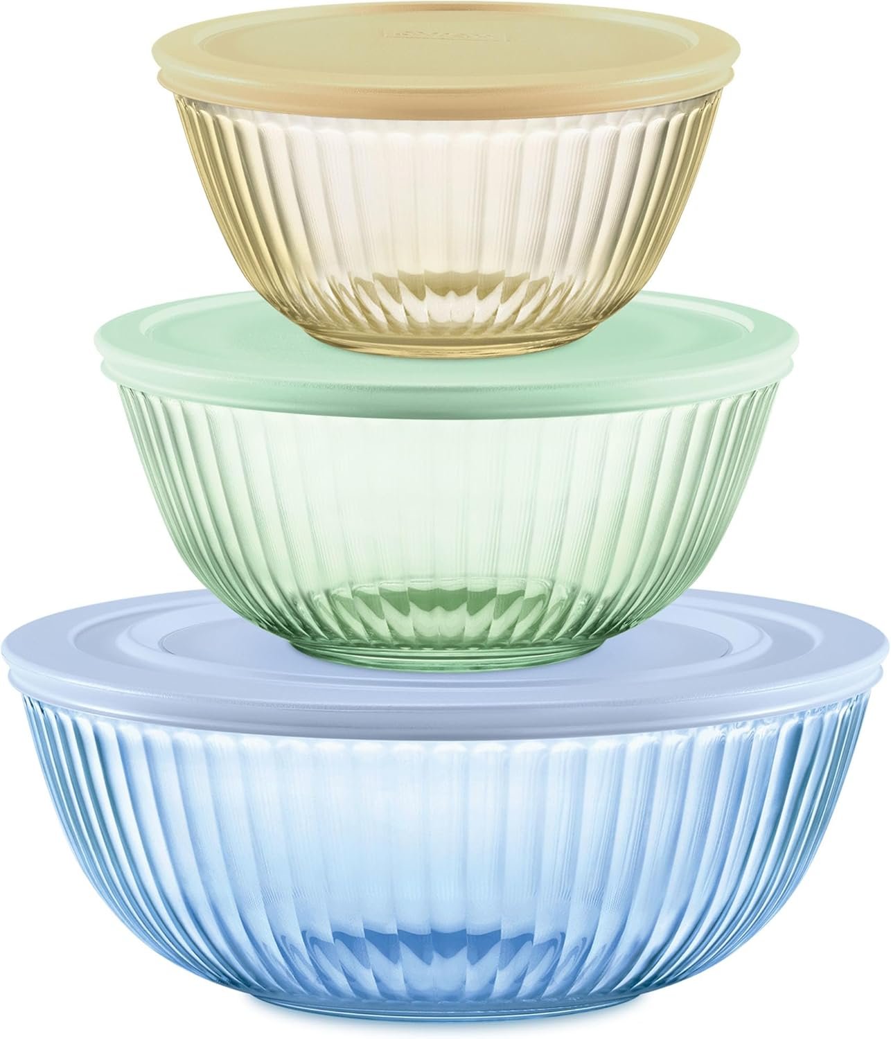 Glass mixing bowls (complete set of 3 pieces)
